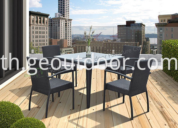 square wicker patio dining set